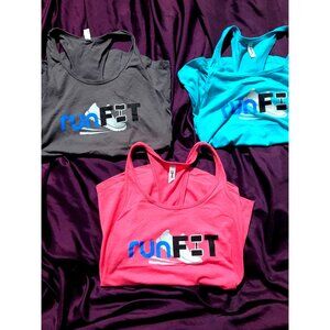 Set of 3 RunFit Racerback Tank Tops* Ideal T*Pink/Gray/Blue*Womens L=Mens M*NWOT